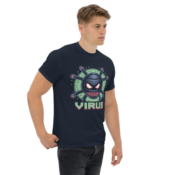 T-Shirt Pixel Virus Overlord – Retro Malware Bot